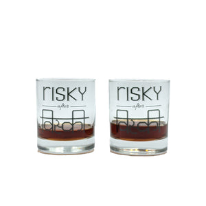 Risky After Whiskey Glasses Set of 2