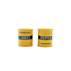 Barrel Salt n Pepper Shakers - Yellow