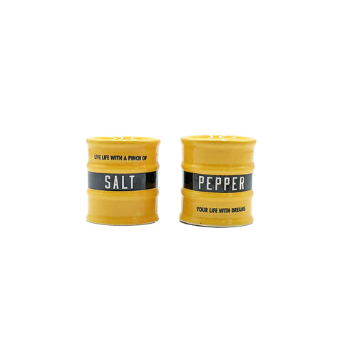 Barrel Salt n Pepper Shakers - Yellow