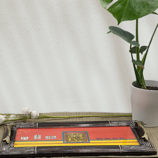Handpainted Dhokra Art Fish Design Decorative Tray