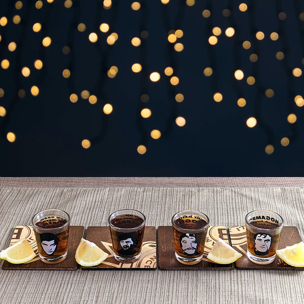 Bollywood Villains Shot Glasses Set of 4