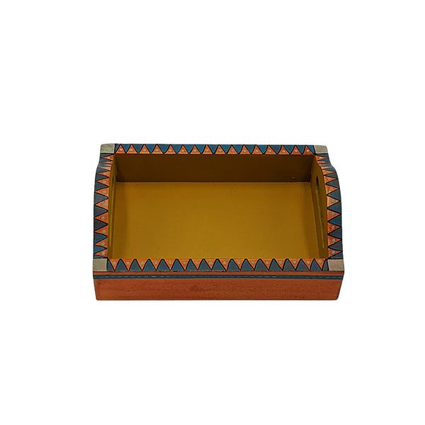 Handpainted Wooden Serving Tray - Orange