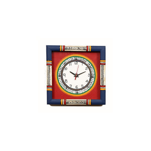 Warli Art Wall Clock - Red